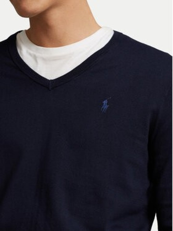 Polo Ralph Lauren Sweter Ls Sf Vn Pp 710670789004 Granatowy Slim Fit