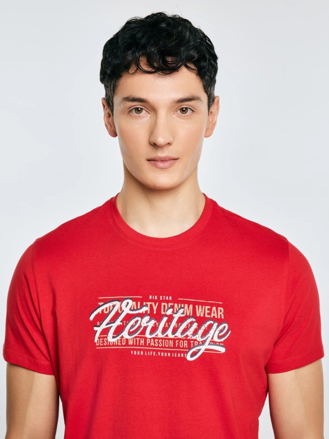 Koszulka męska z nadrukiem czerwona Keren 603