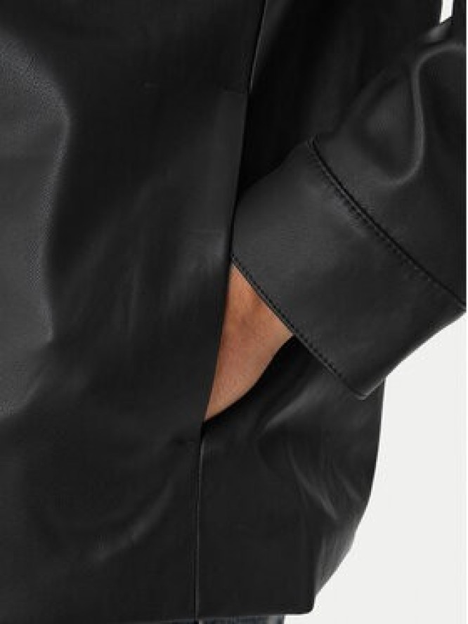 Calvin Klein Jeans Kurtka z imitacji skóry LV04RE404G Czarny Regular Fit