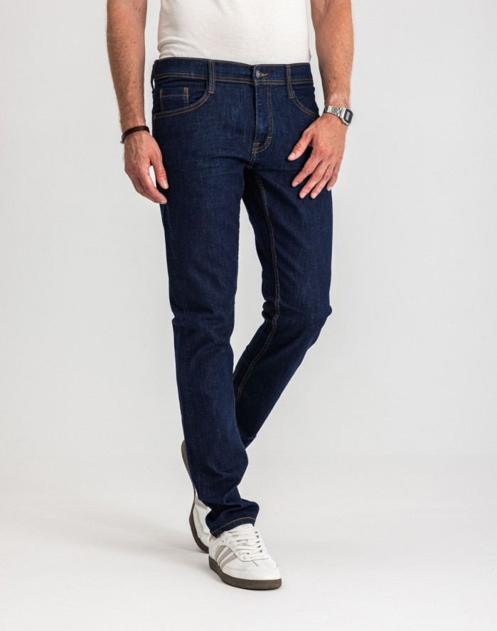 Męskie Spodnie Jeansowe Mustang Style Oregon Tapered Denim Blue 1017123 5000 901