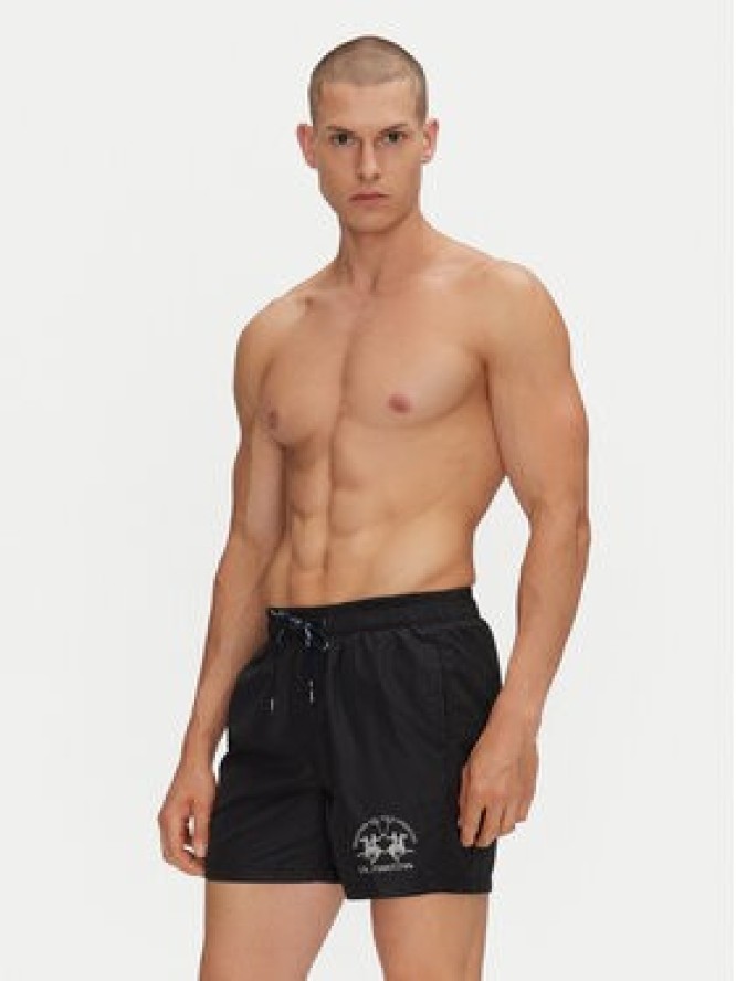 La Martina Szorty kąpielowe Clint MAM001 PL115 Czarny Regular Fit