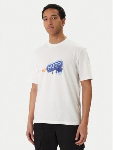 HUGO T-Shirt 50560049 Biały Regular Fit