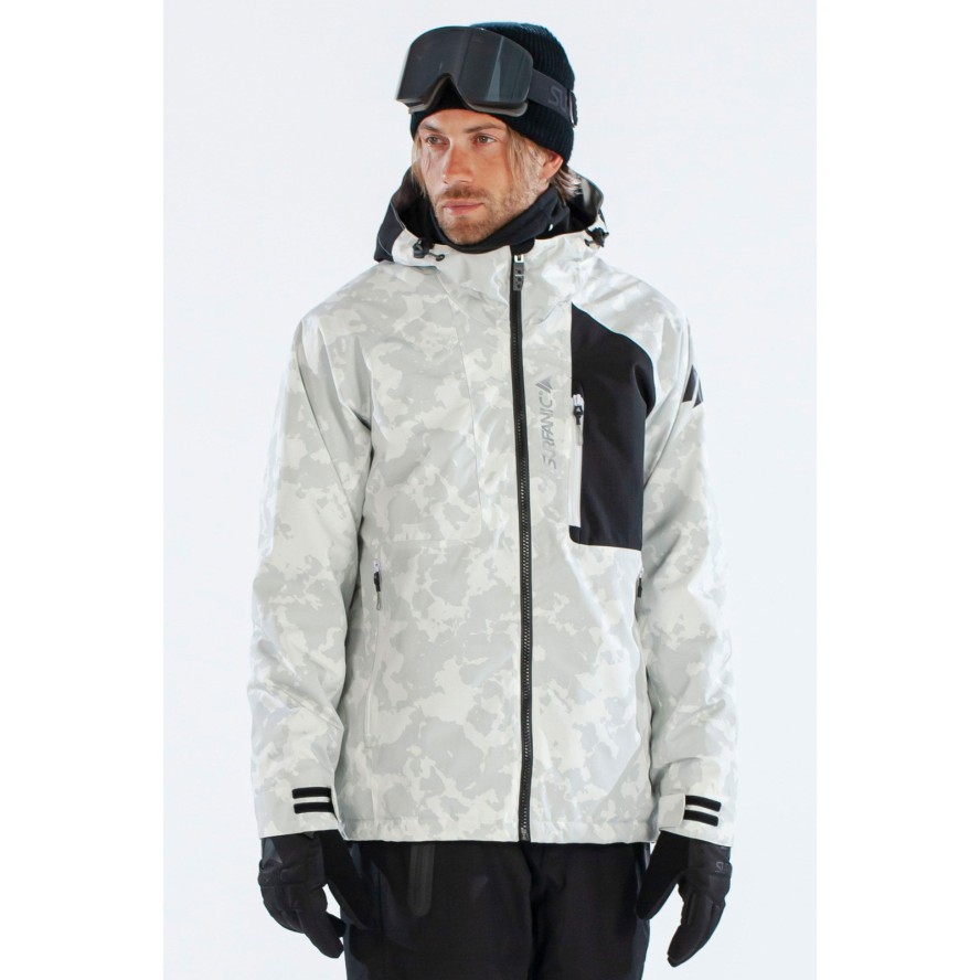 Kurtka Snowboardowa Męska SURFANIC STX 10.000 Orion – WhiteMap – Wodoodporna