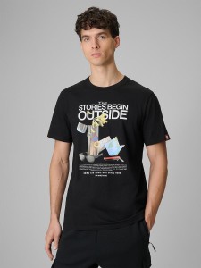 T-shirt regular z nadrukiem męski 4F 4FRSS26TTSHM3811