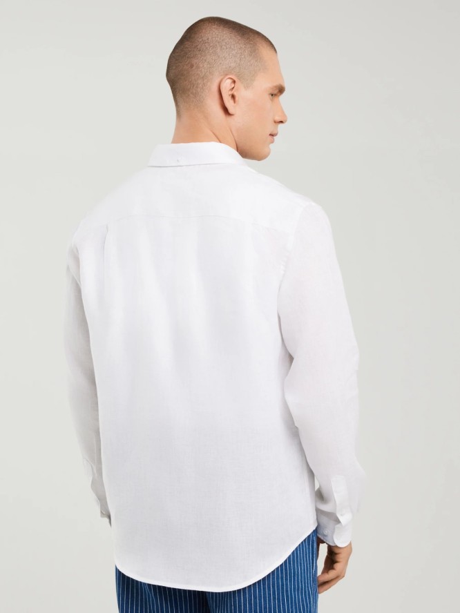 Lniana koszula męska biała Jianis 101