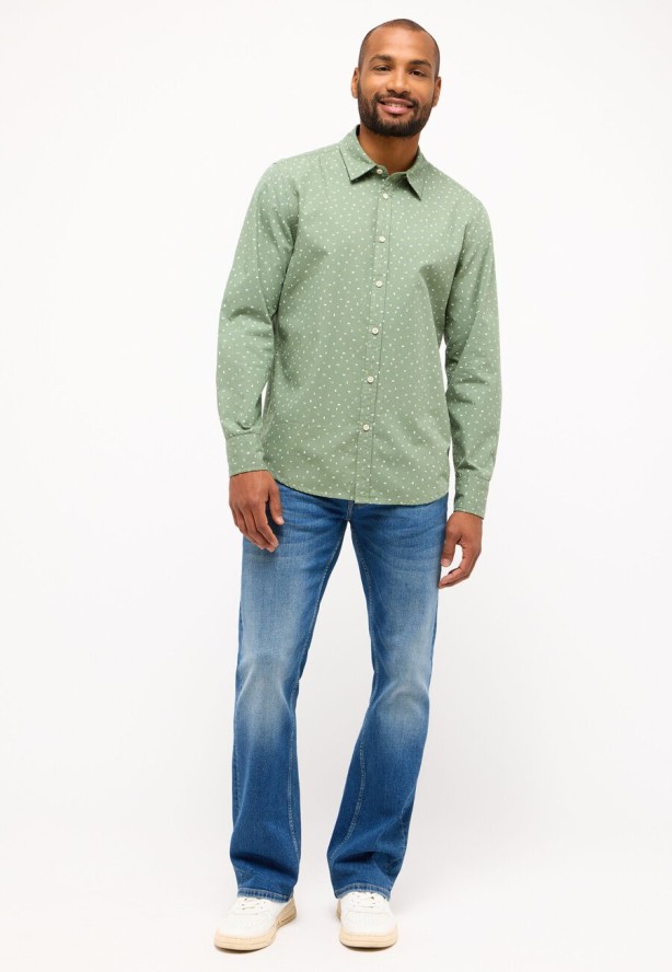 Męska Koszula MUSTANG Elmore Aop On Dark Green 1014762 12547