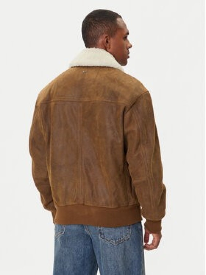 BOSS Kurtka skórzana Jonier 50547567 Beżowy Relaxed Fit