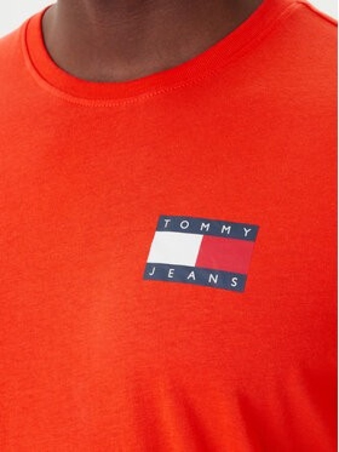 Tommy Jeans T-Shirt Essential DM0DM20740 Pomarańczowy Slim Fit