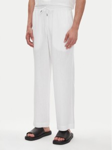 Emporio Armani Spodnie materiałowe EM000586 AF12356 U0002 Biały Regular Fit