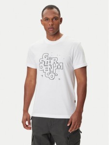 G-Star Raw T-Shirt HD Print D26824-D975 Biały Regular Fit