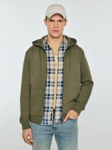 Bluza męska rozpinana z kapturem khaki Wladorh 303