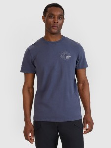 4F T-shirt regular z nadrukiem męski - szary S