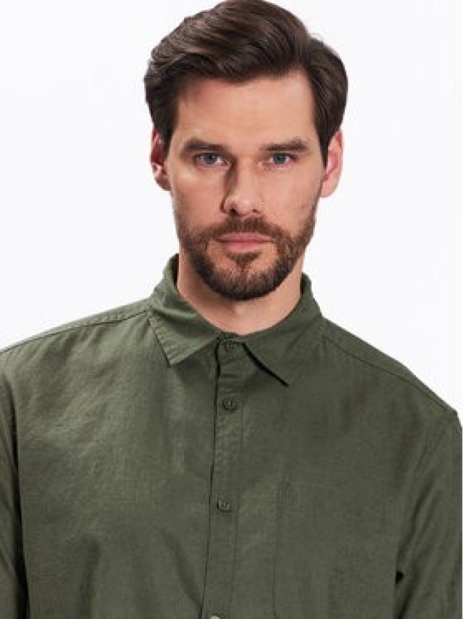 INDICODE Koszula Glow 20-316 Zielony Regular Fit