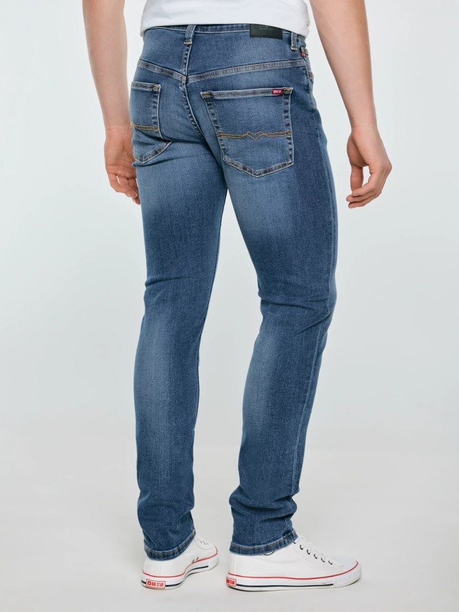 Jeansy męskie dopasowane niebieskie Ronan 397