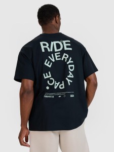 T-shirt oversize z nadrukiem męski 4F 4FWSS25TTSHM1979