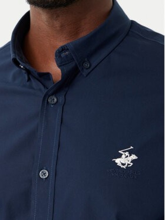 Beverly Hills Polo Club Koszula P-SS26M-BRASS Granatowy Regular Fit