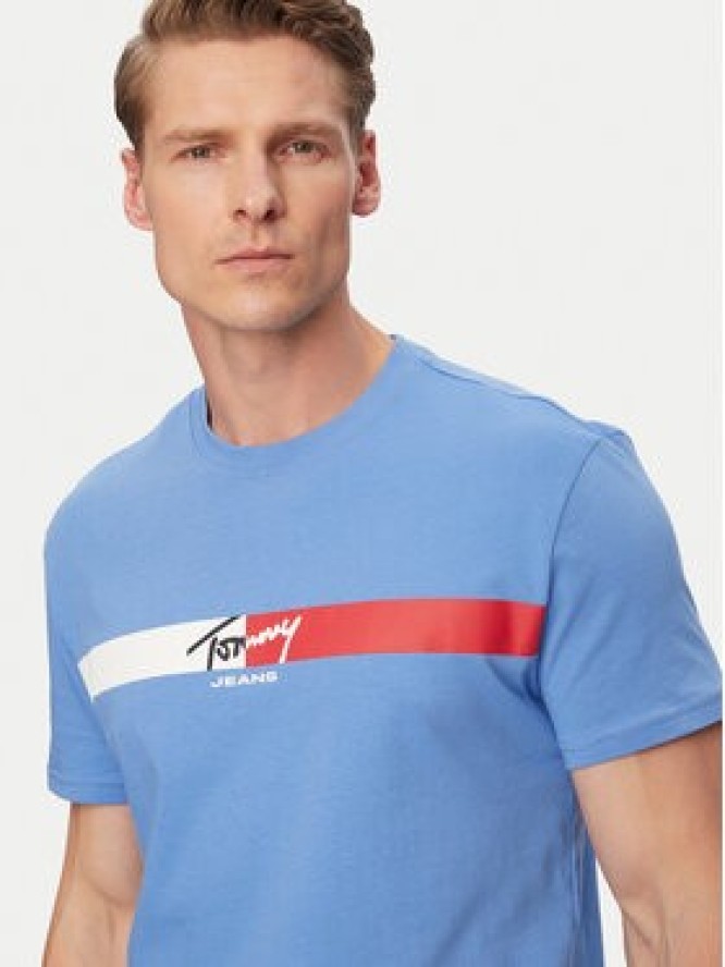 Tommy Jeans T-Shirt DM0DM22539 Niebieski Regular Fit