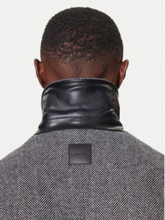 Calvin Klein Płaszcz wełniany LV04LD510G Szary Regular Fit