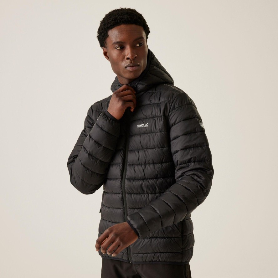 Kurtka turystyczna pikowana męska z kapturem Marizion