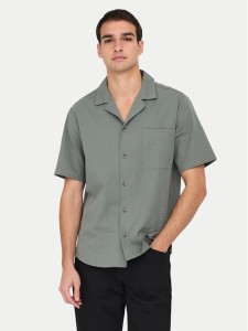 Only & Sons Koszula Eye Resort 22030342 Zielony Relaxed Fit