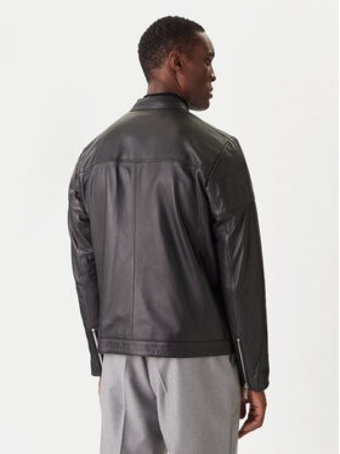 KARL LAGERFELD Kurtka skórzana 555022 554421 Czarny Slim Fit