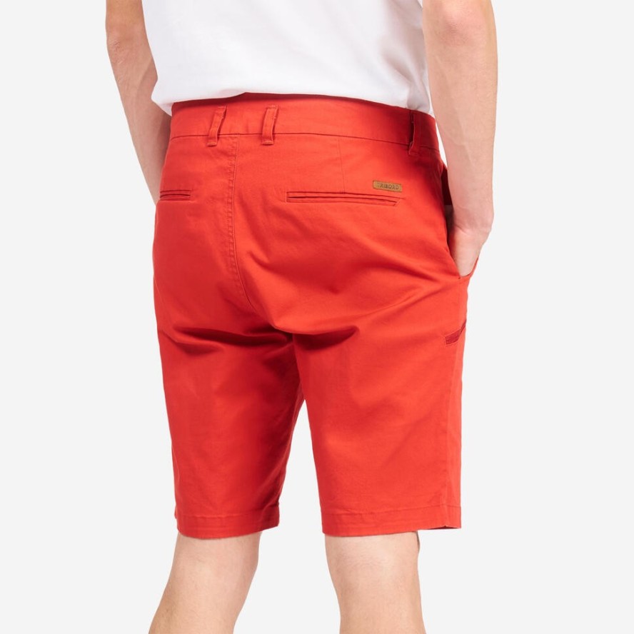 Krótkie spodenki żeglarskie męskie – Tribord Sailing 100, czerwony ceglasty