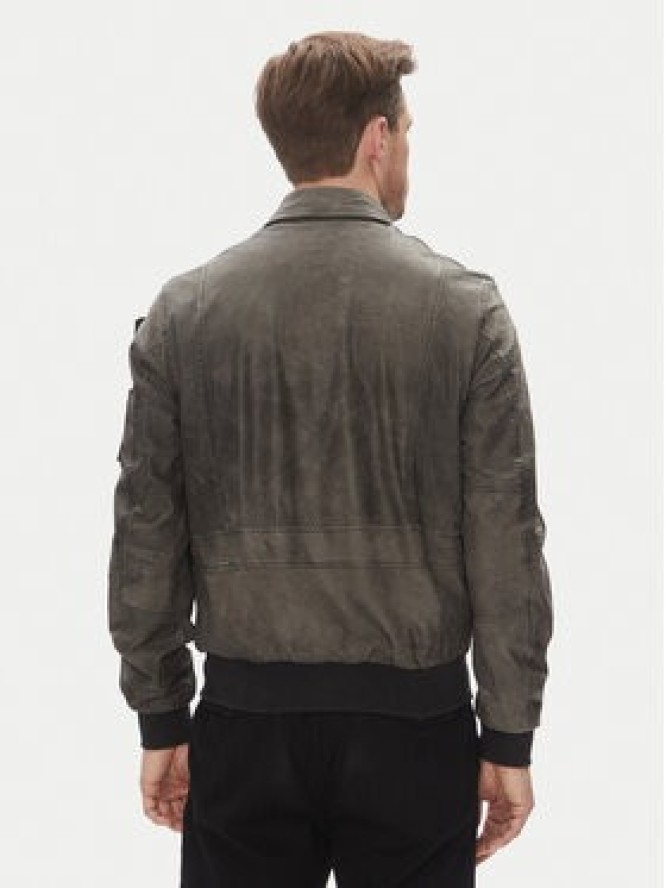 Aeronautica Militare Kurtka skórzana 251PN5047PL00300 Szary Regular Fit