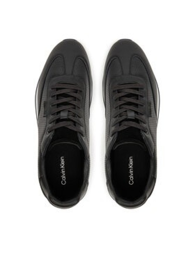Calvin Klein Sneakersy Low Prof Runn Laceup Perf Lth HM0HM01871 Czarny