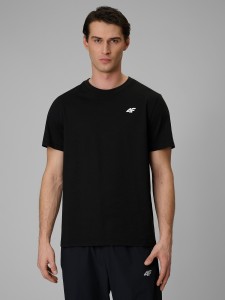 4F T-shirt regular gładki męski (3-pack) - czarny XL