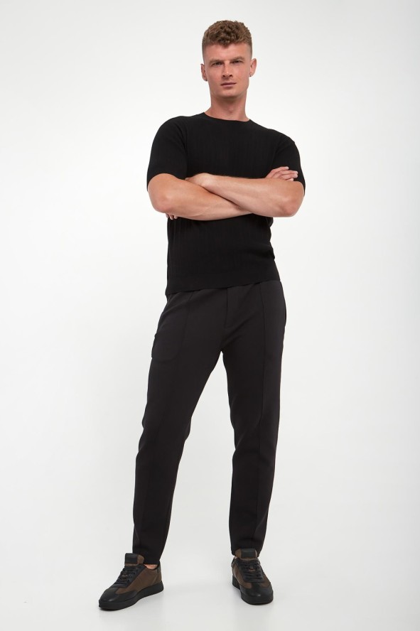 T-shirt męski dzianinowy z kaszmirem EMPORIO ARMANI