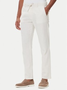 Lindbergh Spodnie materiałowe 30-008003 Biały Tapered Fit