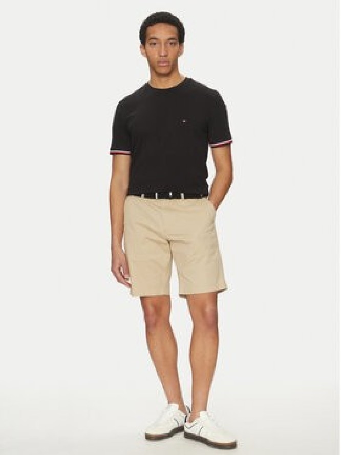 Tommy Hilfiger T-Shirt Global Stripe MW0MW38630 Czarny Regular Fit