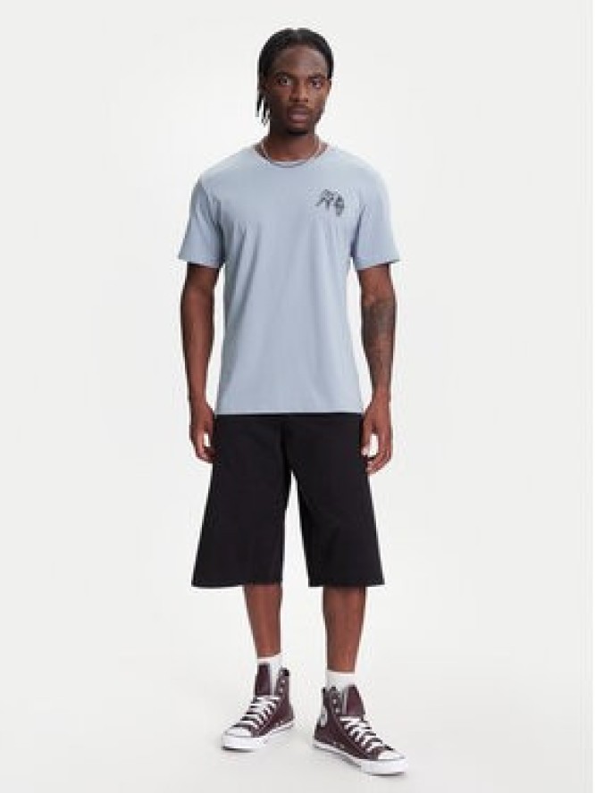 Converse T-Shirt Skeleton Party 10027726-A03 Błękitny Regular Fit