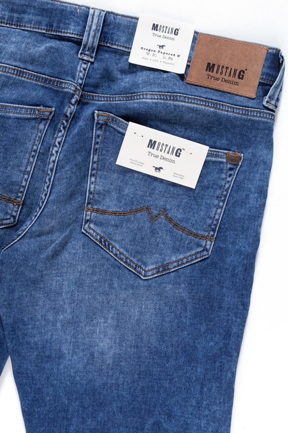 SPODNIE MĘSKIE MUSTANG Oregon Tapered K DENIM BLUE 1006064 5000 313