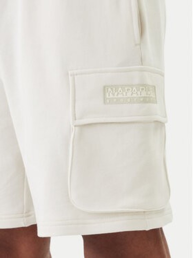Napapijri Szorty sportowe N-Box Logo Cargo NP0A4I59 Biały Regular Fit
