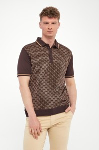 Polo męskie z nadrukiem logo KARL LAGERFELD
