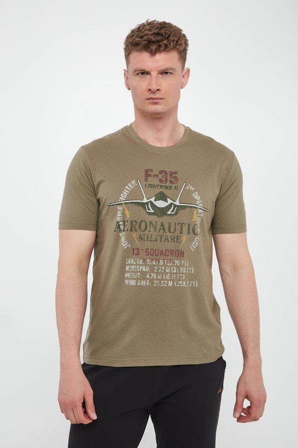 T-shirt męski z grafiką AERONAUTICA MILITARE