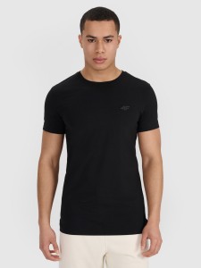4F T-shirt slim gładki męski (2-pack) - czarny 3XL