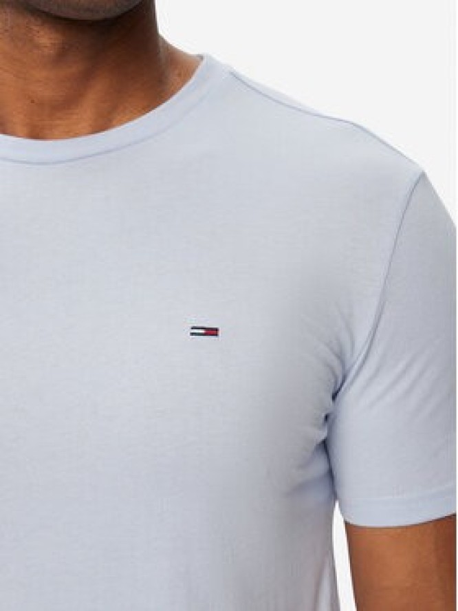 Tommy Jeans T-Shirt Jaspe DM0DM20363 Niebieski jasny Slim Fit