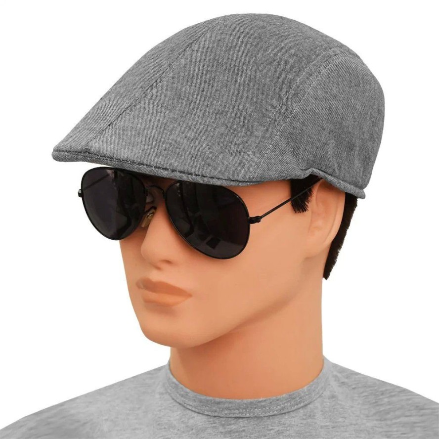 Lekki Kaszkiet Męski - Pako Jeans - Popielaty Melanż