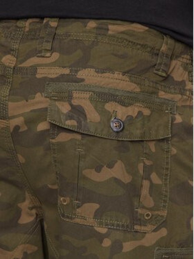 Brave Soul Szorty materiałowe MSRT-GEORGECAMOK Khaki Straight Fit