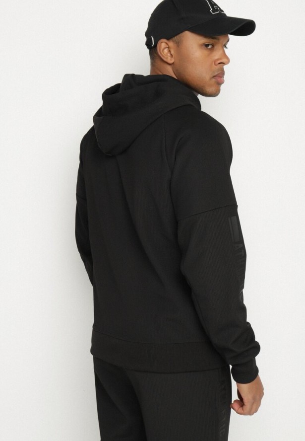 Czarna Bluza z Kapturem z Ozdobną Aplikacją Napolene