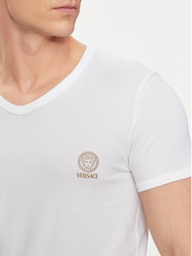 Versace T-Shirt AUU01004 Biały Regular Fit