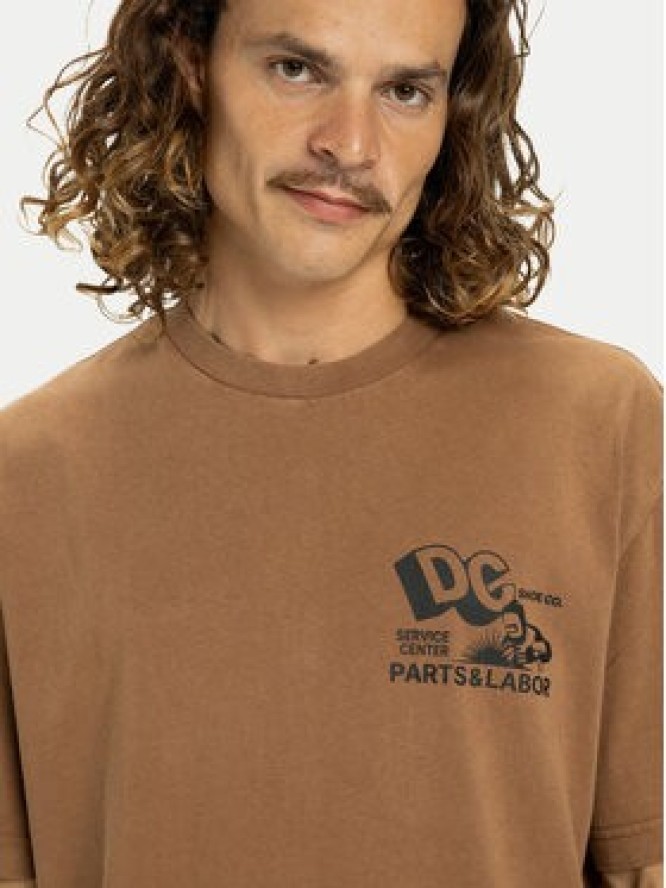 DC Shoes T-Shirt Parts Dep EDYZT04366 Brązowy Regular Fit