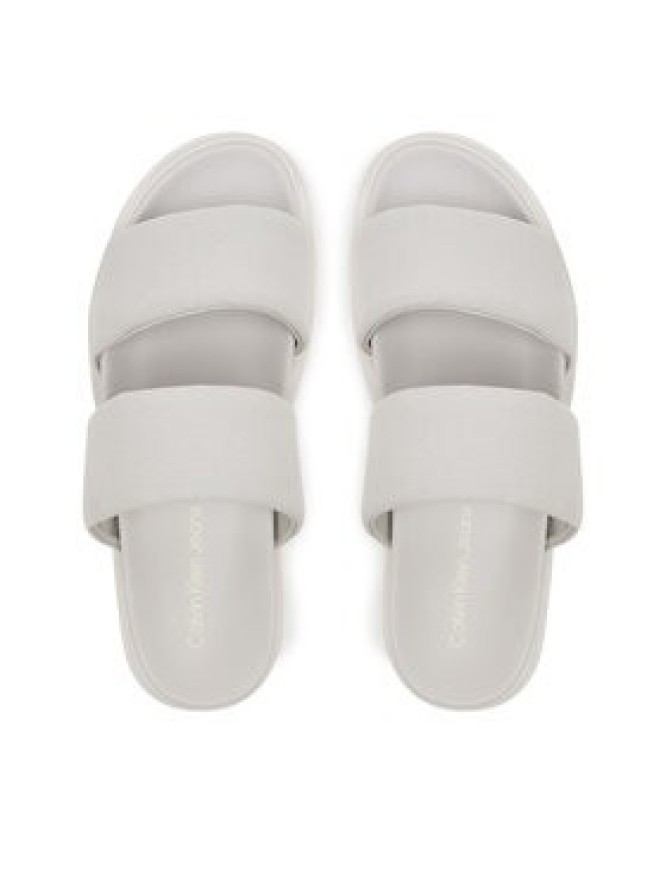 Calvin Klein Jeans Klapki Flat Molded Dbl Bar Sandal Cv YM0YM01222 Szary