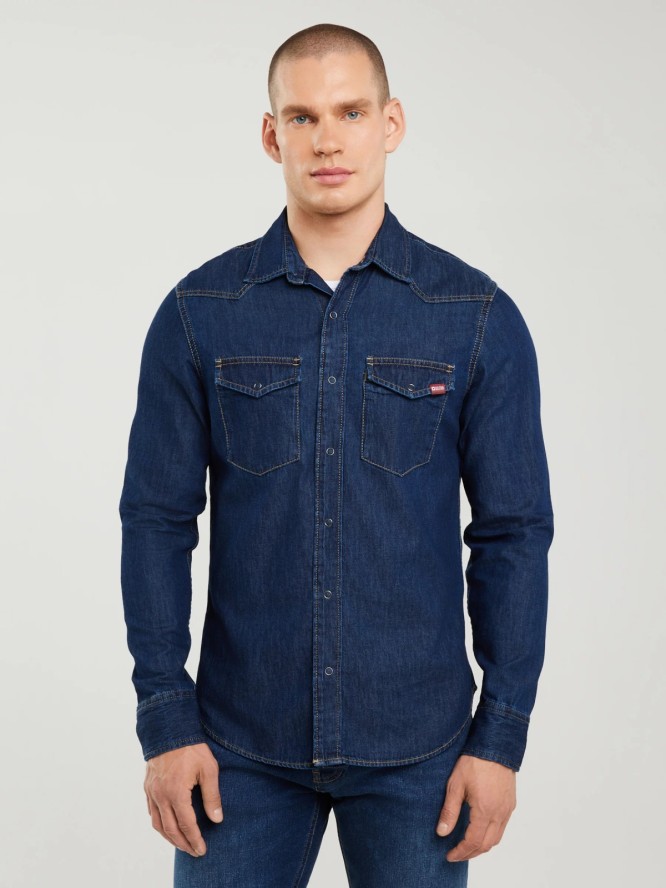 Koszula męska jeansowa granatowa Chuck 761