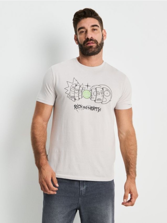 Koszulka z krótkim rękawem Rick & Morty - kremowy
