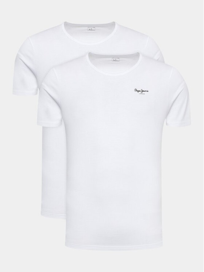 Pepe Jeans Komplet t-shirtów Pepe Tshirt 2P PMU10976 Biały Regular Fit