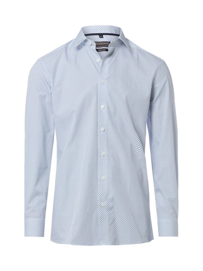 Finshley & Harding Koszula męska Mężczyźni Modern Fit Bawełna (100%) niebieski wzorzysty, 38