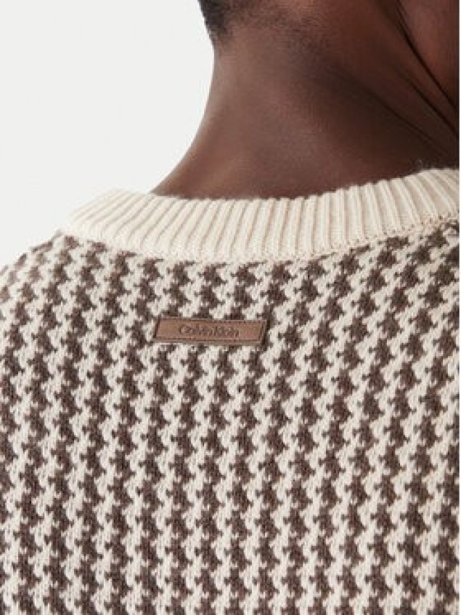 Calvin Klein Sweter LV04LD306G Beżowy Regular Fit